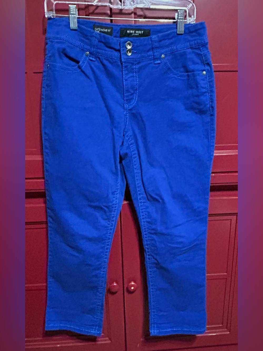 Nine West Bright Royal Blue Capri Pants with Embellished pockets